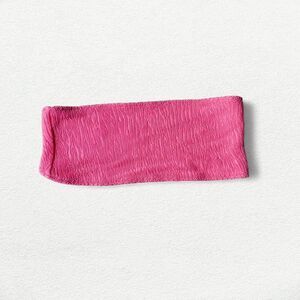 Four Three Seven x That’s So Sabotage Bandeau Crinkle Top in Pink